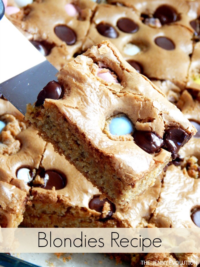 Left-Over Candy Blondies Recipe from Mommy Evolution