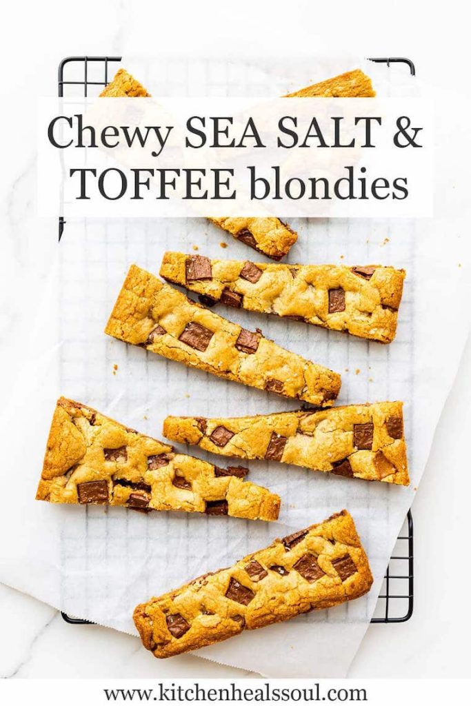 Chewy Salted Toffee Blondies The Bake School