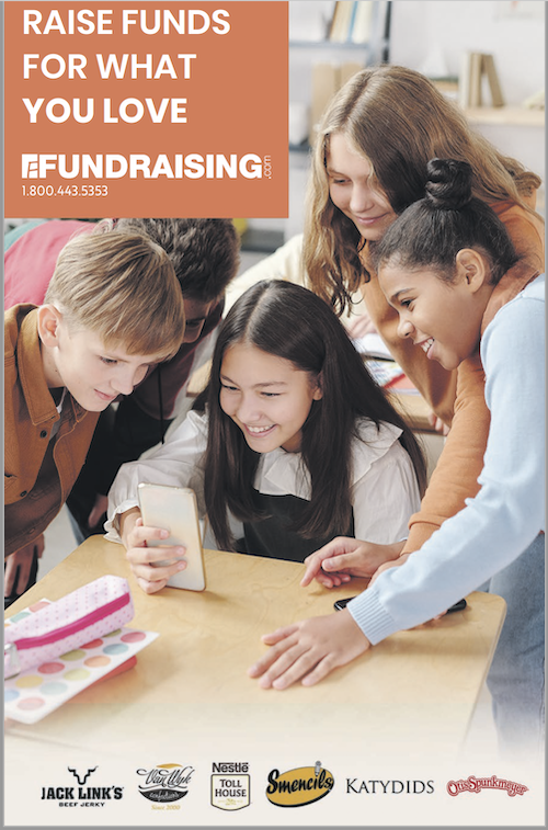 screenshot of the fundraising.com catalog, with kids at school on the cover